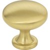 Elements By Hardware Resources 1-3/16" Diameter Brushed Gold Madison Cabinet Mushroom Knob 3910-BG
